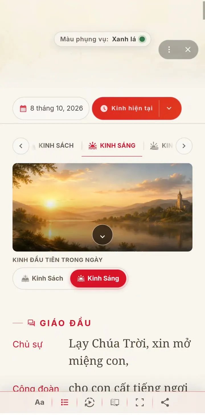 Kinh Sáng với tranh bình minh