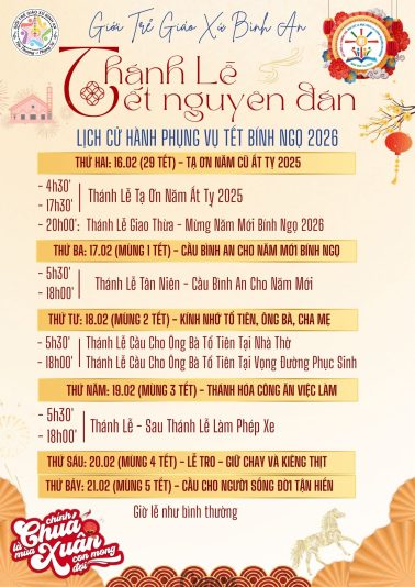 Bản sao của Bản sao Lịch Phụng Vụ Thánh Lễ Tết - 1